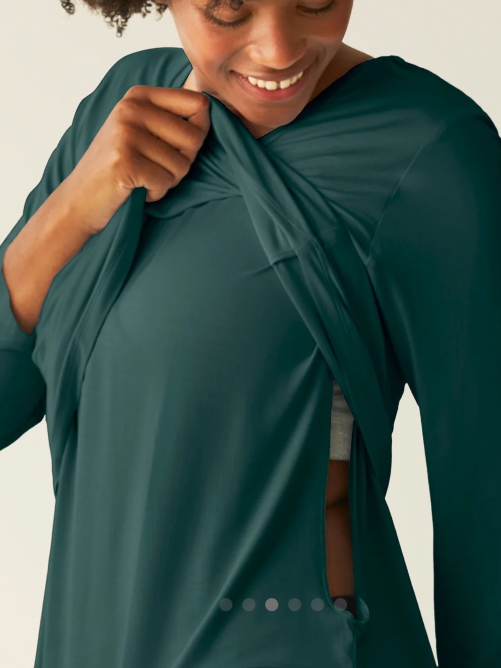 Kindred Bravely XL Bamboo nursing/pumping long sleeve top Evergreen